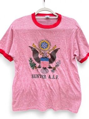 Vintage 80’s Hunter A.A.F. Kids Red Ringer Graphic Tee